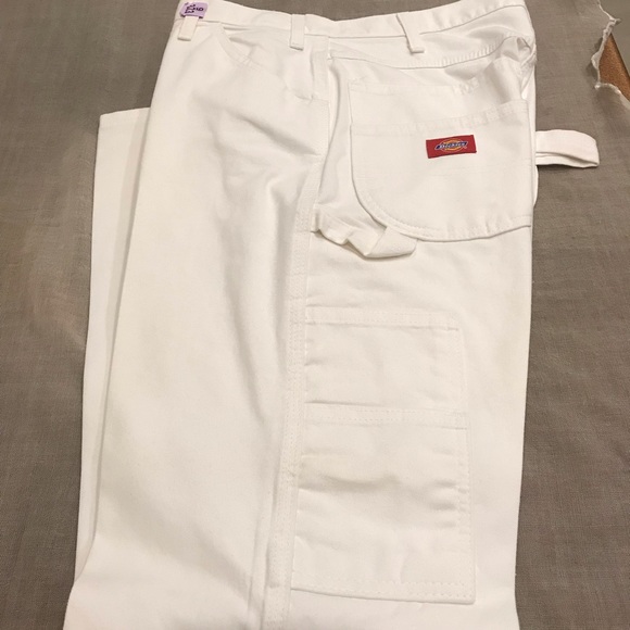 dickies carpenter pants white